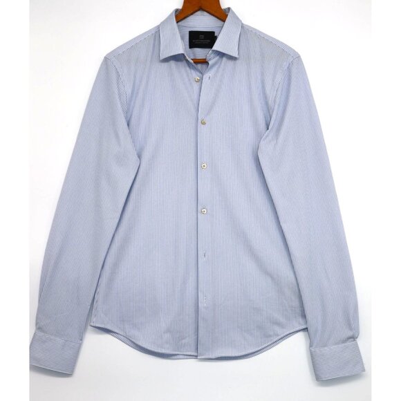 Scotch & Soda Mens Slim Fit Amsterdam Striped Dress Shirt S Office Work Academia - Picture 1 of 11